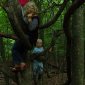 three kids in a tree